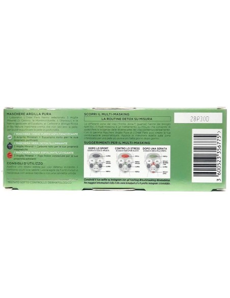l'oreal skin expert multi-masking maschere viso argilla pura - mini set tris: tuttocasashop.live: igiene e cura della persona
