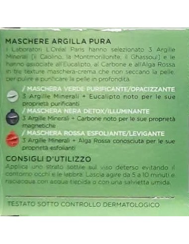 l'oreal skin expert multi-masking maschere viso argilla pura - mini set tris: tuttocasashop.live: igiene e cura della persona