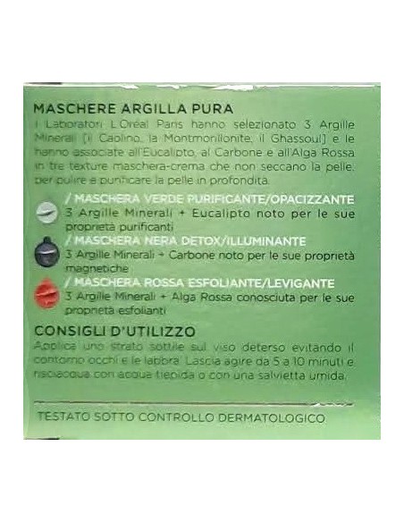 l'oreal skin expert multi-masking maschere viso argilla pura - mini set tris: tuttocasashop.live: igiene e cura della persona