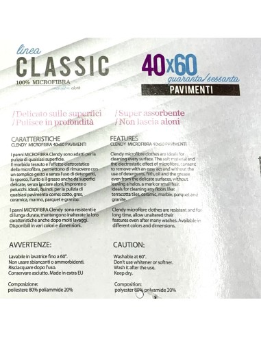 clendy panno microfibra pavimenti - 40x60 cm - vari colori: tuttocasashop.live: pulizia e cura della casa