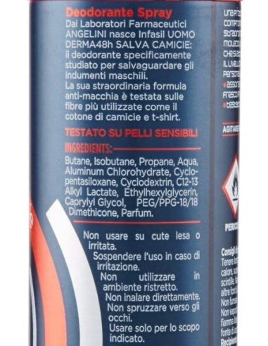 infasil deodorante spray - 150ml - men salvamacchie: tuttocasashop.live: igiene e cura della persona