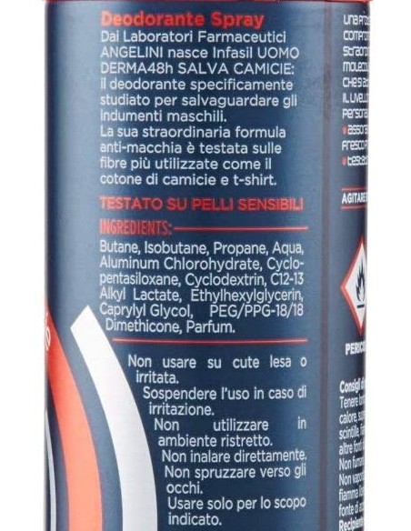 infasil deodorante spray - 150ml - men salvamacchie: tuttocasashop.live: igiene e cura della persona