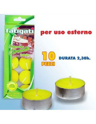 fatigati candele t-light alla citronella - 10 pezzi: tuttocasashop.live: pulizia e cura della casa