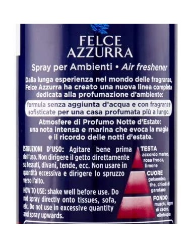 felce azzurra aria di casa deodorante - spray 250ml - notte d'estate: tuttocasashop.live: pulizia e cura della casa