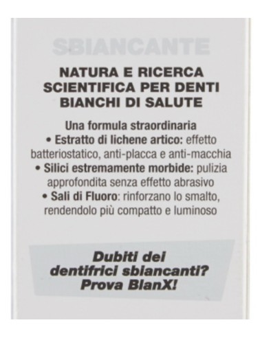 blanx dentifricio - 75ml - licheni artici 100% naturali - sbiancante: tuttocasashop.live: igiene e cura della persona