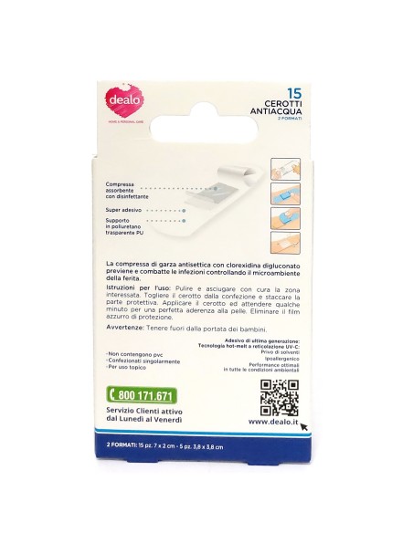 dealo 15 cerotti antiacqua - 10pz 7x2cm - 5pz 4x4cm - impermeabili sottili: tuttocasashop.live: igiene e cura della persona