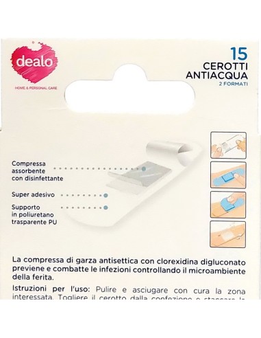 dealo 15 cerotti antiacqua - 10pz 7x2cm - 5pz 4x4cm - impermeabili sottili: tuttocasashop.live: igiene e cura della persona