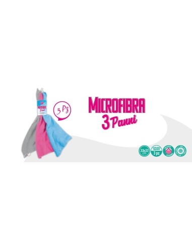 dealo 3 panni in microfibra - formato 30x35cm - vari colori: tuttocasashop.live: pulizia e cura della casa