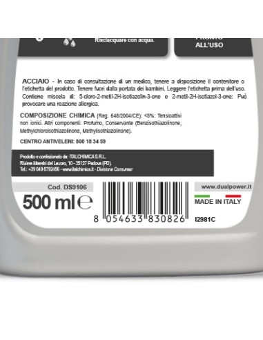 dual power acciaio spray - 500ml - detergente per superfici inox: tuttocasashop.live: pulizia e cura della casa