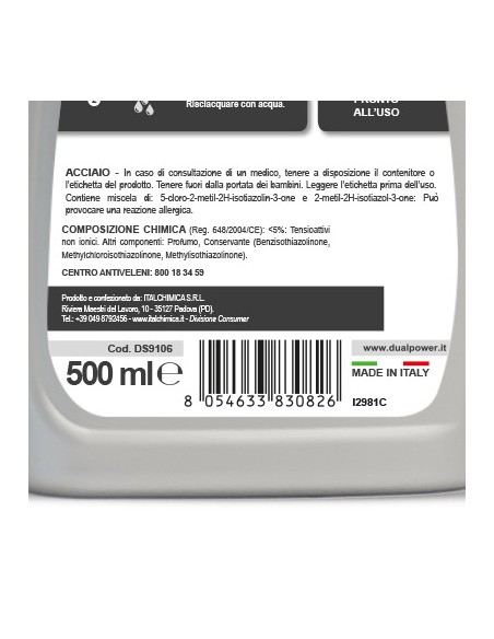 dual power acciaio spray - 500ml - detergente per superfici inox: tuttocasashop.live: pulizia e cura della casa