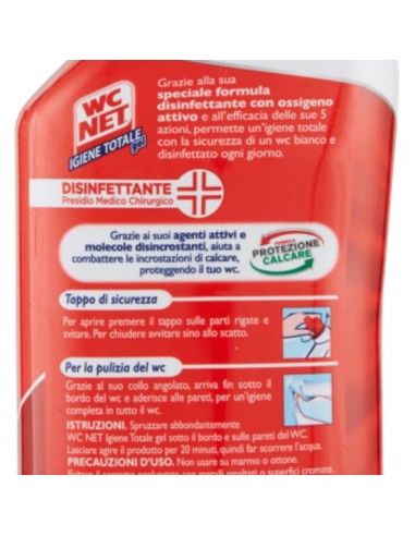 wc net detergente per wc 700ml - igiene totale gel - disinfettante 5 azioni: tuttocasashop.live: pulizia e cura della casa