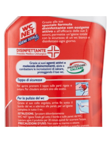 wc net detergente per wc 700ml - igiene totale gel - disinfettante 5 azioni: tuttocasashop.live: pulizia e cura della casa