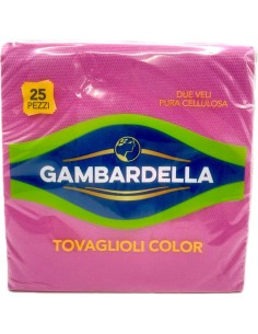 gambardella tovaglioli doppio velo 33x33cm 25 pezzi - fucsia: tuttocasashop.live: carta & monouso