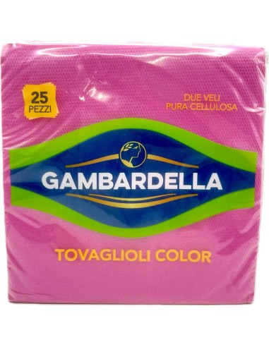 gambardella tovaglioli doppio velo 33x33cm 25 pezzi - fucsia: tuttocasashop.live: carta & monouso