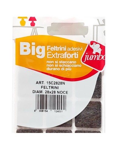 24 feltrini quadrati medi - 28x28mm - color noce - autoadesivi: tuttocasashop.live: altro - bazar