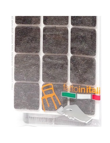 24 feltrini quadrati medi - 28x28mm - color noce - autoadesivi: tuttocasashop.live: altro - bazar