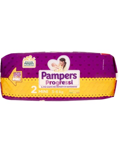 pampers progressi pannolini - taglia 2 mini 3-6kg - 30 pezzi: tuttocasashop.live: igiene e cura della persona