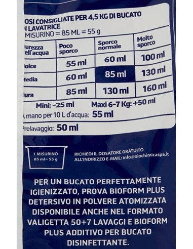 bioform detersivo lavatrice in polvere - 18 misurini - 990g - igienizzante: tuttocasashop.live: prodotti per bucato e tessuti