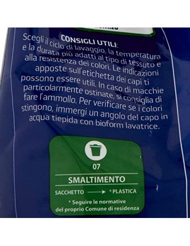 bioform detersivo lavatrice in polvere - 18 misurini - 990g - igienizzante: tuttocasashop.live: prodotti per bucato e tessuti
