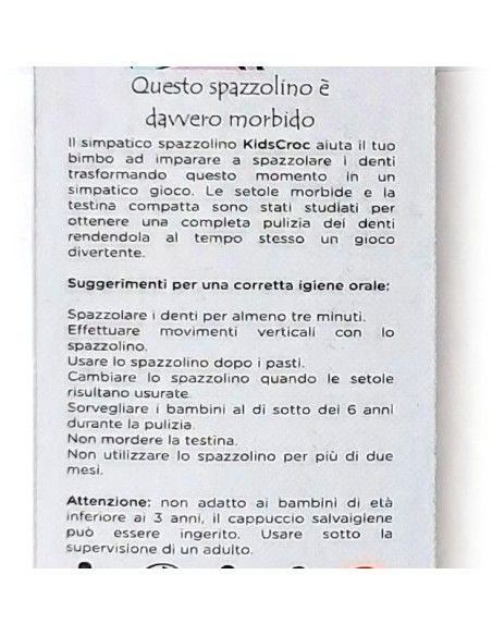 lovehome kids croc - spazzolino da denti per bambini - colori assortiti: tuttocasashop.live: igiene e cura della persona