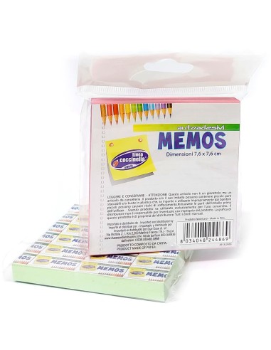 post-it memos appunti adesivi - quadrati 76x76mm - vari colori: tuttocasashop.live: altro - bazar