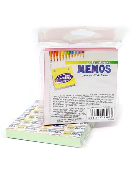 post-it memos appunti adesivi - quadrati 76x76mm - vari colori: tuttocasashop.live: altro - bazar