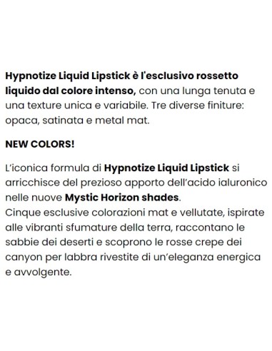 astra hypnotize liquid lipstick mystic horizon - rossetto - sassy: tuttocasashop.live: igiene e cura della persona