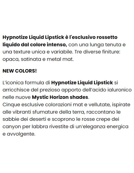 astra hypnotize liquid lipstick mystic horizon - rossetto - sassy: tuttocasashop.live: igiene e cura della persona