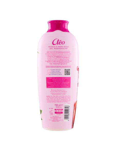 cleo bagnodoccia 750ml - vellutante - peonia e pepe rosa del madagascar: tuttocasashop.live: igiene e cura della persona