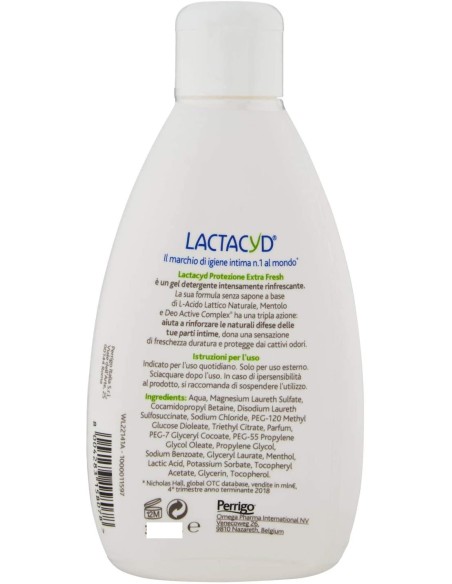 lactacyd detergente intimo - 200ml - protezione extra fresh: tuttocasashop.live: igiene e cura della persona