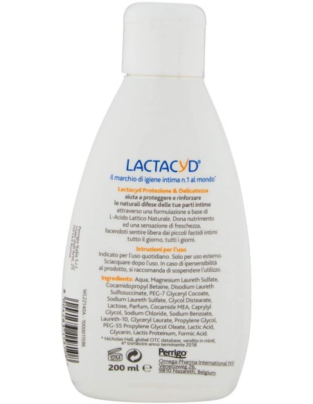 lactacyd detergente intimo - 200ml - protezione & delicatezza: tuttocasashop.live: igiene e cura della persona