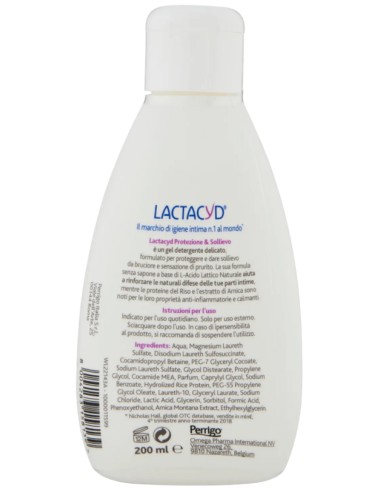 lactacyd detergente intimo - 200ml - protezione & sollievo - pelli irritate: tuttocasashop.live: igiene e cura della persona