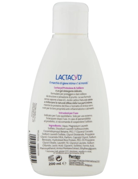 lactacyd detergente intimo - 200ml - protezione & sollievo - pelli irritate: tuttocasashop.live: igiene e cura della persona