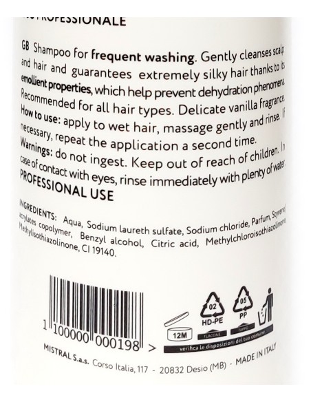 struktis shampoo professionale - 1 litro - vaniglia - lavaggi frequenti: tuttocasashop.live: igiene e cura della persona