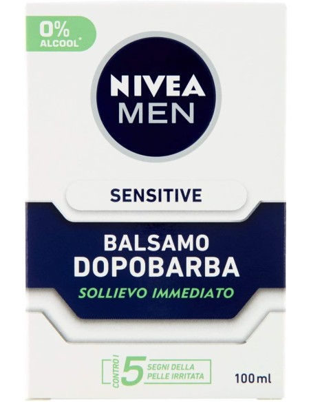 nivea for men after shave sensitive - 100ml - balsamo dopobarba senza alcool: tuttocasashop.live: igiene e cura della persona