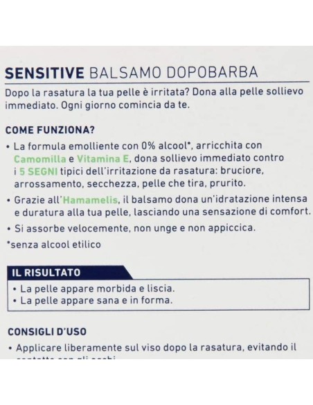 nivea for men after shave sensitive - 100ml - balsamo dopobarba senza alcool: tuttocasashop.live: igiene e cura della persona