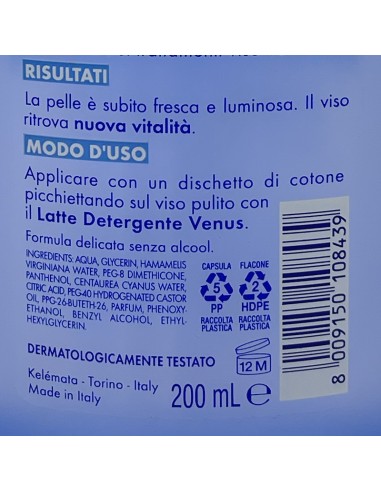 venus lozione tonica viso - 200ml - stimolante - stimola rinfresca illumina: tuttocasashop.live: igiene e cura della persona