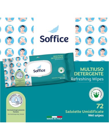 soffice 60 salviettine umidificate milleusi - family - aloe e pantenolo: tuttocasashop.live: igiene e cura della persona