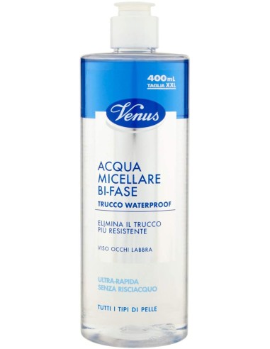 venus acqua micellare 400ml - bi-fase - trucco whaterproof viso occhi labbra: tuttocasashop.live: igiene e cura della persona