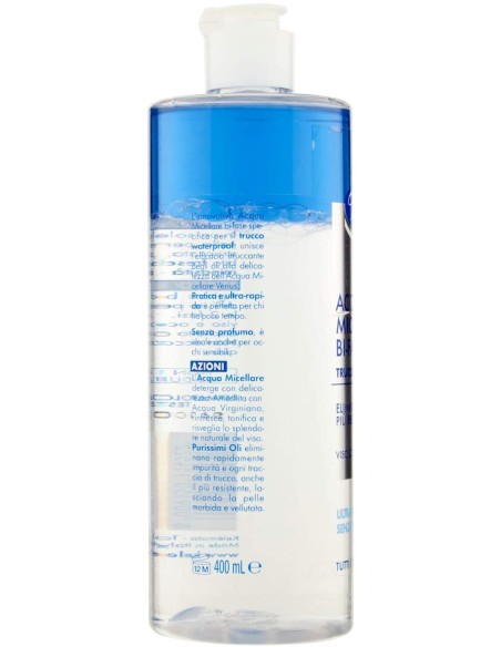 venus acqua micellare 400ml - bi-fase - trucco whaterproof viso occhi labbra: tuttocasashop.live: igiene e cura della persona