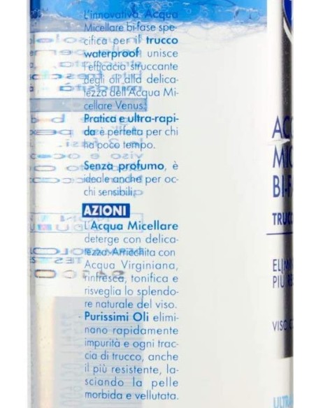 venus acqua micellare 400ml - bi-fase - trucco whaterproof viso occhi labbra: tuttocasashop.live: igiene e cura della persona