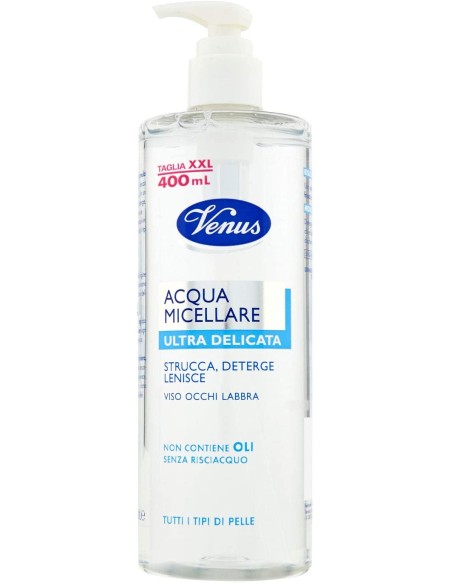 venus acqua micellare 400ml - ultra delicata - struccante viso occhi labbra: tuttocasashop.live: igiene e cura della persona