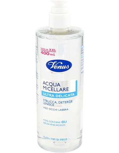 venus acqua micellare 400ml - ultra delicata - struccante viso occhi labbra: tuttocasashop.live: igiene e cura della persona