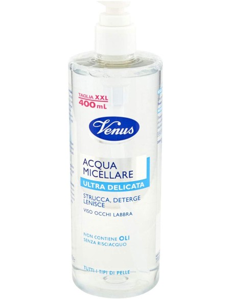 venus acqua micellare 400ml - ultra delicata - struccante viso occhi labbra: tuttocasashop.live: igiene e cura della persona