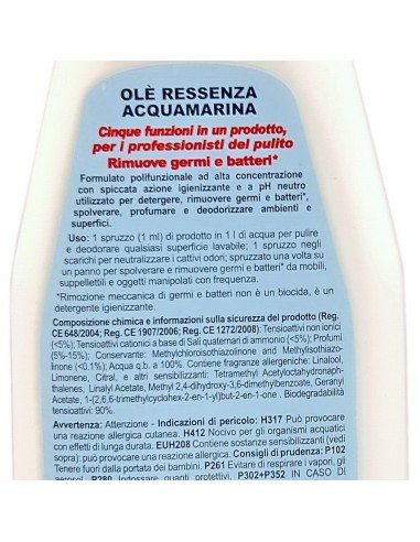 ole' oies ressenza deodorante multiuso igienizzante 750ml - acquamarina: tuttocasashop.live: pulizia e cura della casa
