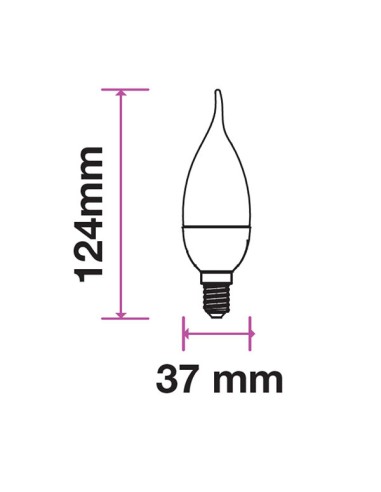 v-tac lampadina a led - fiamma - e14 4w 2700k - luce calda: tuttocasashop.live: altro - bazar