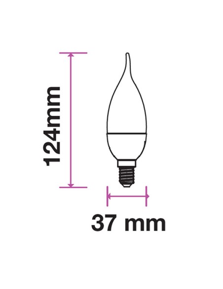 v-tac lampadina a led - fiamma - e14 4w 2700k - luce calda: tuttocasashop.live: altro - bazar