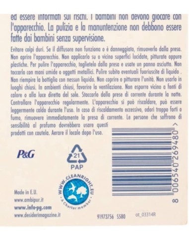 ambipur deodorante ambienti elettrico - 20ml 80 giorni - capri: tuttocasashop.live: pulizia e cura della casa
