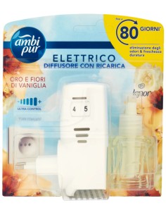 ambipur deodorante ambienti elettrico - 20ml 80 giorni - vaniglia: tuttocasashop.live: pulizia e cura della casa