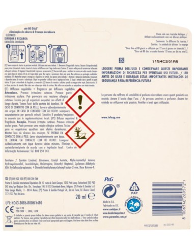 ambipur deodorante ambienti elettrico - 20ml 80 giorni - vaniglia: tuttocasashop.live: pulizia e cura della casa
